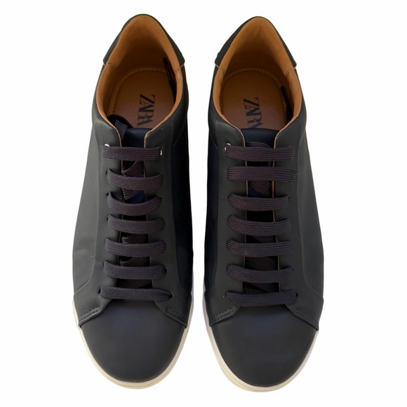 Zara Black Size EU 42 US 9 Sneakers Faux Leather Vegan Leather Men’s - Picture 3 of 15